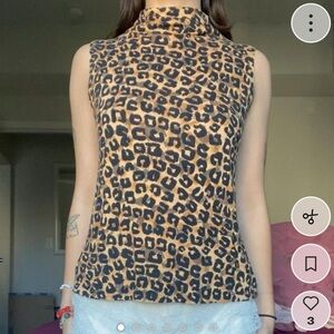 leopard print high neck tank top